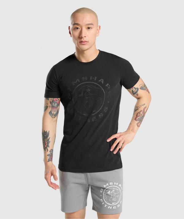 Panske Tricka Gymshark Legacy Čierne | GL8305712